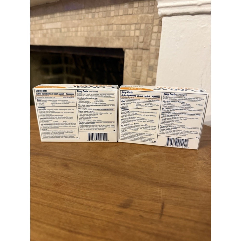 (2) Boxes Contac Day Cold + Flu Multi Symptom Medicine 24 Caplets Exp. 8/27 - Picture 2 of 7